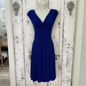 Ralph Lauren Size 6 Woman's Blue Sleeveless A-line Career Cocktail Party Dress